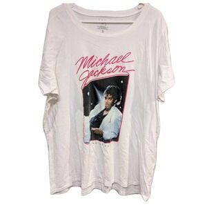 Torrid T-shirt Michael Jackson White Slim Fit Crew Women's 3X